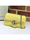 Gucci GG Marmont Matelassé Super Mini Shoulder Bag 476433 Pastel Yellow 2020