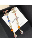 Chanel Glass Pearl Long Earrings AB3108 Multicolor 2019