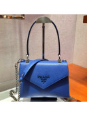 Prada Saffiano Leather Shoulder Bag 1BA186 Royal Blue 2021