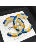 Chanel Resin CC Brooch AB2915 Blue/Yellow 2019