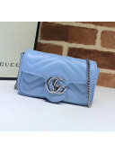 Gucci GG Marmont Matelassé Super Mini Shoulder Bag 476433 Pastel Blue 2020