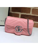 Gucci GG Marmont Matelassé Super Mini Shoulder Bag 476433 Pastel Pink 2020