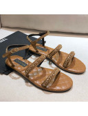 Chanel Suede Chain Flat Sandals G36934 Brown 2021