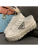 Prada Nylon Platform Sneakers White 2021