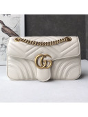 Gucci GG Marmont Leather Small Shoulder Bag ‎443497 White