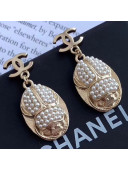 Chanel Pearls Beetle Short Earrings 02 2019
