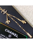 Chanel Bird Chain Pendant Long Necklace AB2142 Gold 2019
