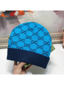 Gucci Wool Blend Knit Hat Blue 2021