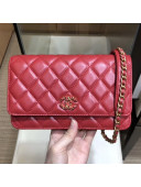 Chanel Quilted Lambskin Wallet on Chain WOC AP0724 Red 2019