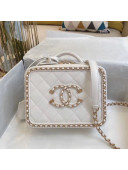 Chanel Quilted Lambskin Small Vanity Case Bag With Chain AS1785 White/Gold 2020