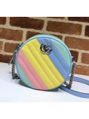 Gucci GG Marmont Mini Round Shoulder Bag 550154 Multicolor Pastel 2020