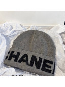 Chanel Wool Knit Hat Gray 2021 06