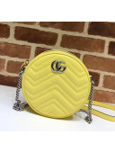 Gucci GG Marmont Mini Round Shoulder Bag 550154 Pastel Yellow 2020
