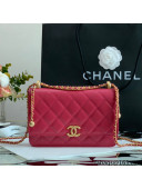 Chanel Quilted Calfskin Mini Flap Bag with Adjustable Strap AS2615 Burgundy 2021