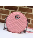 Gucci GG Marmont Mini Round Shoulder Bag 550154 Pastel Pink 2020