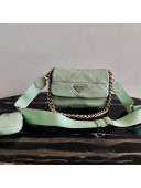 Prada System Nappa Leather Patchwork Shoulder Bag 1BD292 Green 2021