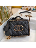 Chanel Quilted Lambskin Small Vanity Case Bag With Chain AS1785 Black/Gold 2020