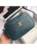 Chanel Button up Calfskin and Grosgrain Camera Case Bag A57575 Green 2018