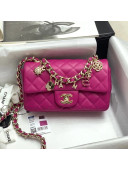 Chanel Quilted Lambskin Small Flap Bag with Chain Charm AS2326 Hot Pink 2020