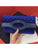 Chanel Quilted Velvet 31 Clutch A70521 Blue 2019