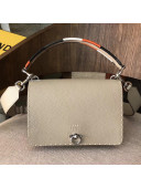 Fendi Messenger Bag with Stitches and Multicolor Handle Beige 2018