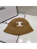Celine Cashmere Knit Bucket Hat Light Brown 2021 1105108