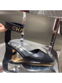 Chanel Lambskin Pumps with Golden Letters Strap Black 2020