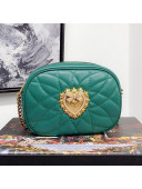 Dolce&Gabbana Devotion Camera Bag in Quilted Nappa Leather Green 2019