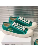 Chanel Wave Sole Canvas Sneakers Dark Green 2019