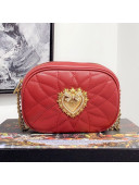 Dolce&Gabbana Devotion Camera Bag in Quilted Nappa Leather Red 2019