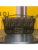 Fendi FF Fabric Mini Baguette Bag Brown/Black 2019