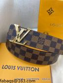 Louis Vuitton Damier Ebene Canvas Belt 4cm with Bloom LV Buckle 2021 110603