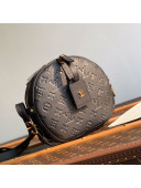 Louis Vuitton Boite Chapeau Souple MM Bag in Monogram Embossed Leather M45167 Black 2020
