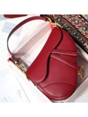 Dior Saddle Bag in Embossed Grained Calfskin Red 2018