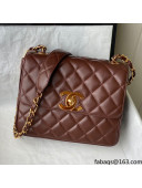 Chanel Vintage Quilted Leather Small Flap Bag ASA88 Brown/Gold 2021