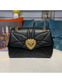 Dolce&Gabbana Large Devotion Shoulder Bag in Quilted Nappa Leather Black 2019