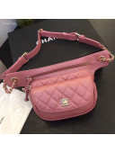 Chanel Metallic Aged Calfskin Waist Bag/Belt Bag AS0814 Pink 2019
