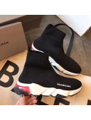 Balenciaga Stretch Knit Sock Speed Boot Sneakers Black/Pink 2019