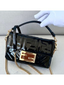 Fendi Baguette Mini Bag in Black Patent Leather 2021