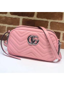 Gucci GG Marmont Matelassé Small Shoulder Bag 447632 Pastel Pink 2020