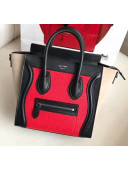 Celine Nano Luggage Handbag In Smooth/Grainy Calfskin Red/Black/Beige 2020