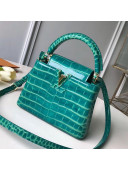Louis Vuitton Capucines Mini Top Handle Bag in Crocodilian Leather N93429 Green 2019