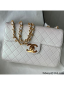 Chanel Vintage Quilted Leather Flap Bag A088 White/Gold 2021