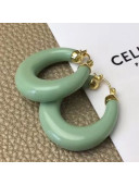 Celine Resin Hoop Earrings Green 