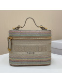 Dior DiorTravel Small Vanity Case Bag in Multicolor Stripes Embroidery 2021