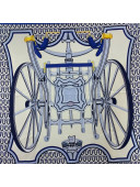 Hermes Phaethon Wheel Twilly Silk Square Scarf 90x90cm Blue 2021