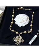 Chanel Pearl Snowflake Pendant Necklace AB2371 2019