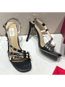 Valentino Rockstud Calfskin Sandal 85 mm Heel Black 2020