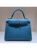 Hermes Kelly 25/28/32cm Bag in Original Epsom Leather Denim Blue/Gold Hardware 2020  (Half-Handmand) 