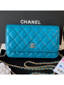 Chanel Quilted Lambskin Wallet on Chain WOC AP0529 Blue 2019